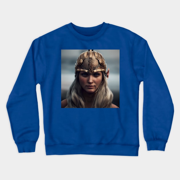 Viking Shield Maiden Crewneck Sweatshirt by Grassroots Green